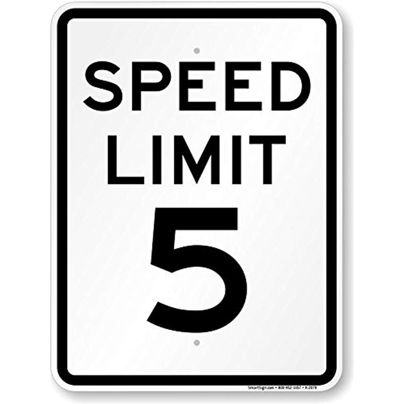 HUONIU Jesiceny New Road Speed Limit 5 MPH Sign - High Intensity Grade Reflective Aluminum Metal Tin Street Sign 8x12 Inch - Image 1